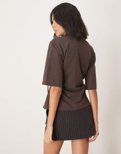 Oversized T Shirt With  Tie Detail