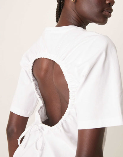 Oversized Tee With Drawstring Back Detail
