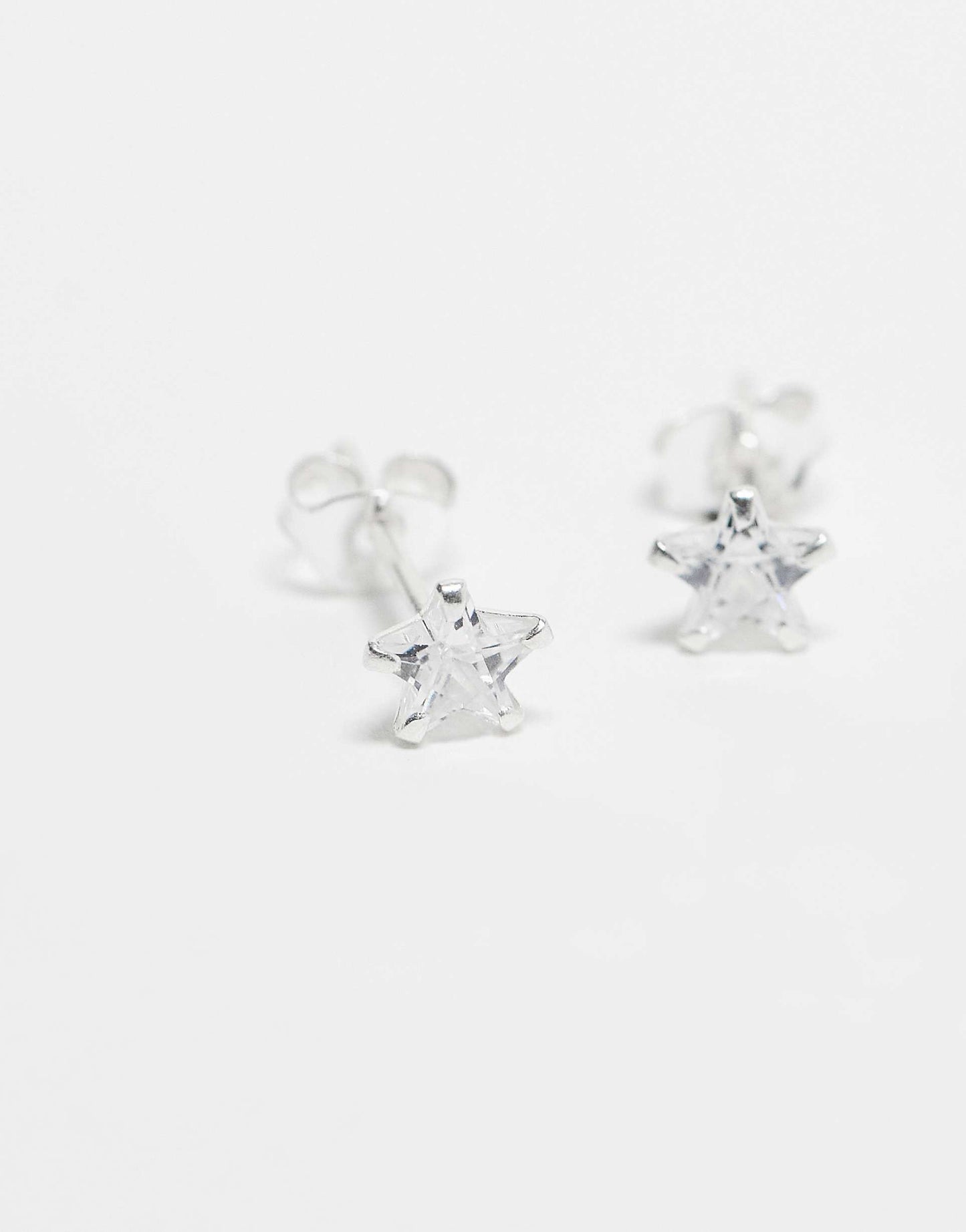 Cubic Zirconia Star Stud Earrings