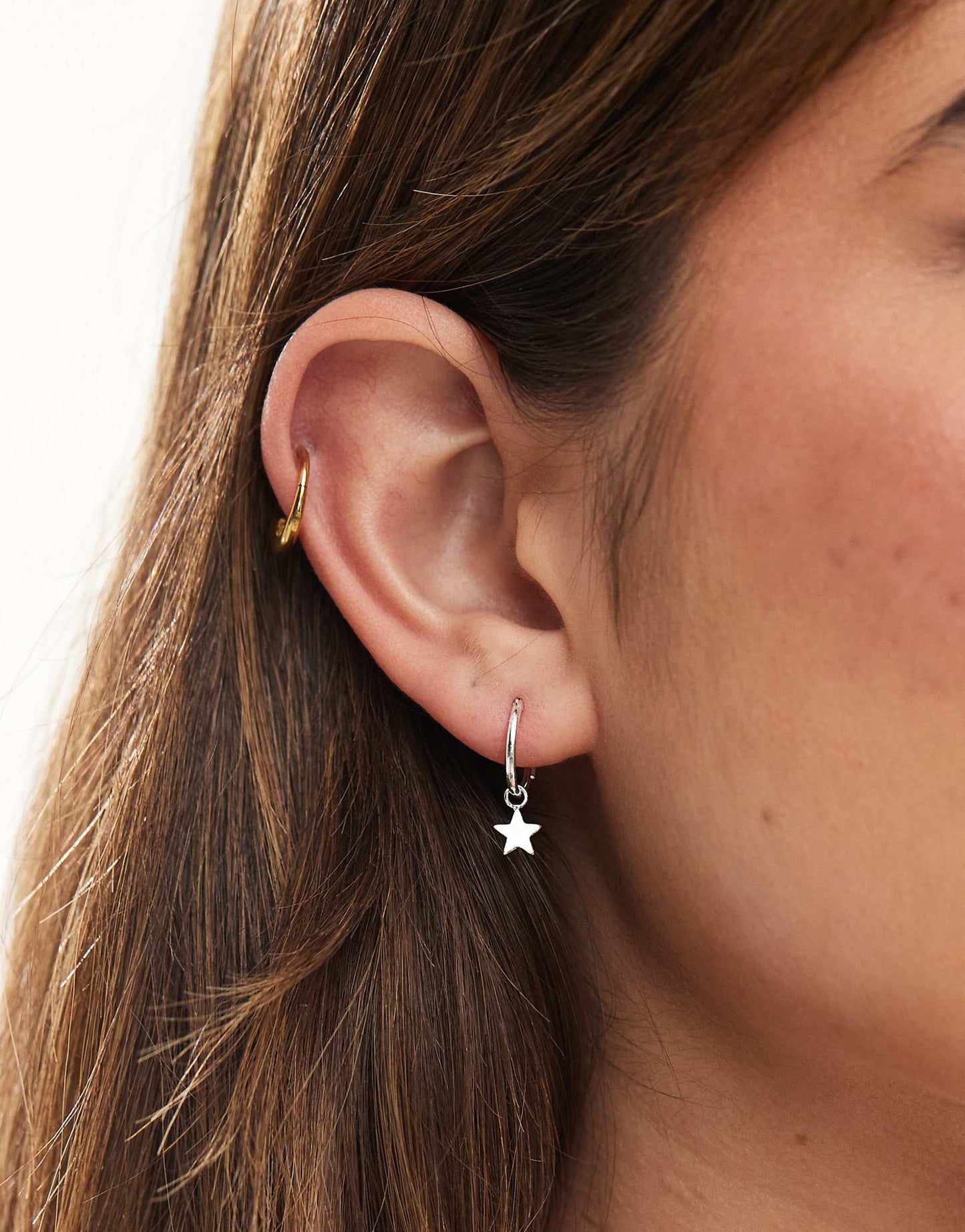 Hoop Earrings With Star Charm