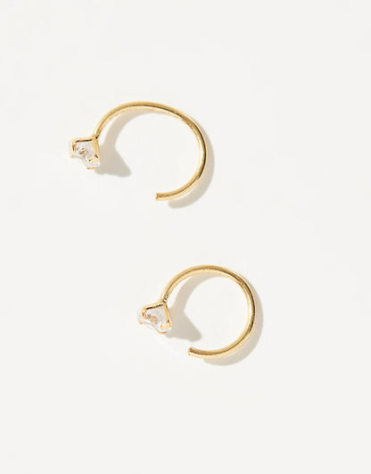 Wraparound Gemset Hoop Stud Earring