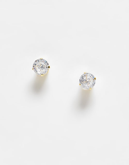 Round Crystal Stud Earrings