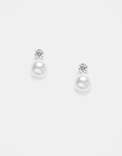 Pearl And Gem Stud Earrings