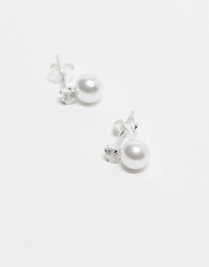 Pearl And Gem Stud Earrings