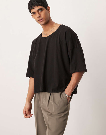 Oversized Dropped Shoulder Boxy T-Shirt With Scoop Neck