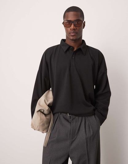 Oversized Dropped Shoulder Cropped Polo