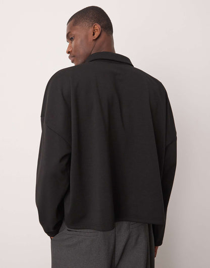 Oversized Dropped Shoulder Cropped Polo