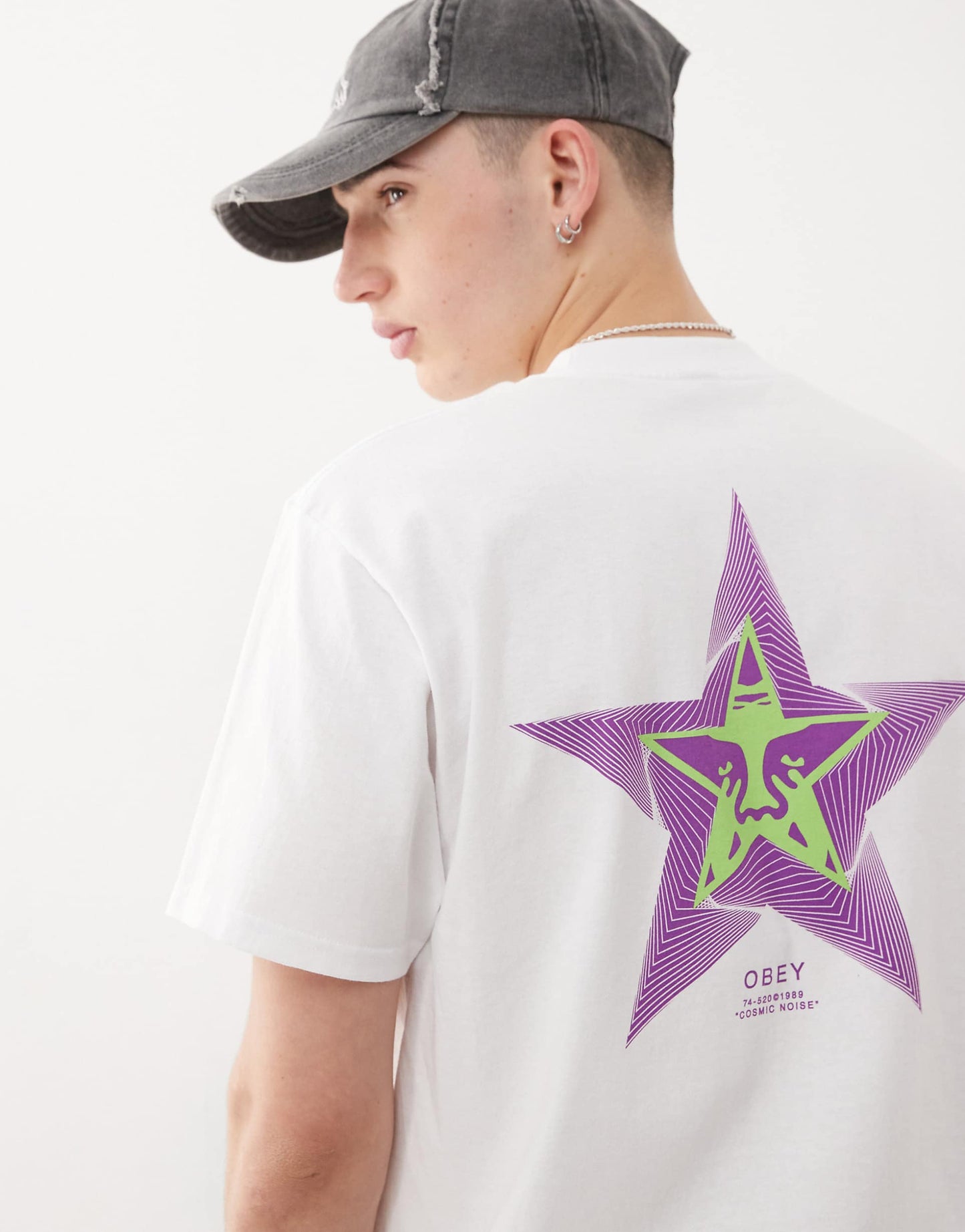 T-Shirt With Cosmic Noise Back Print