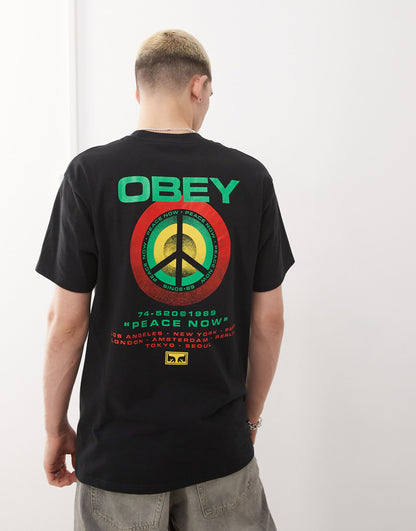 T-Shirt With Peace Target Back Print