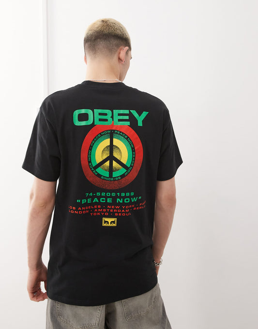 T-Shirt With Peace Target Back Print