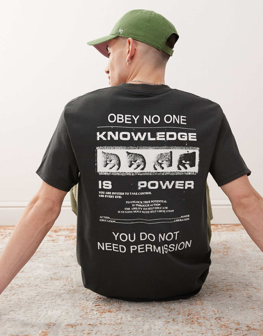 Permission Graphic Logo T-Shirt With Back Print