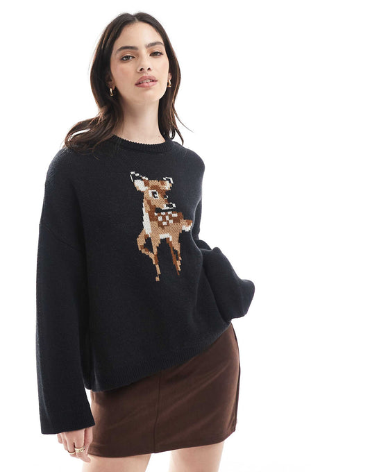 Knitted Baby Deer Jumper