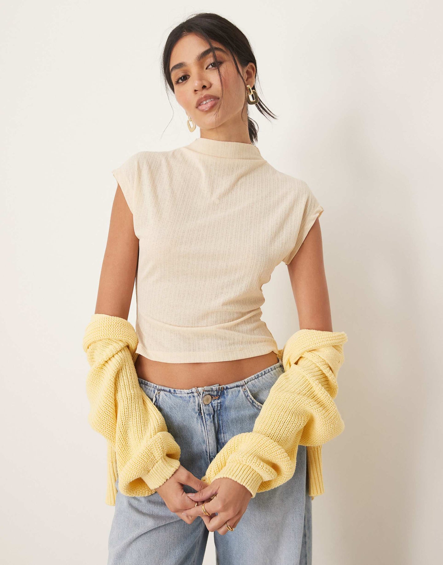 Dry Handle Rib Grown On Neck Tee