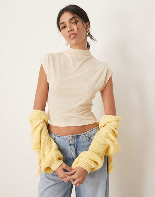 Dry Handle Rib Grown On Neck Tee