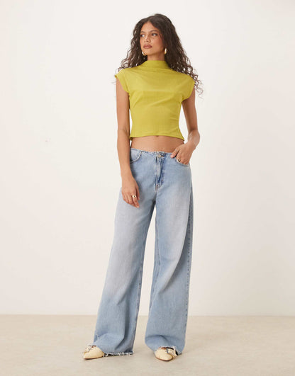 Dry Handle Rib Grown On Neck Tee