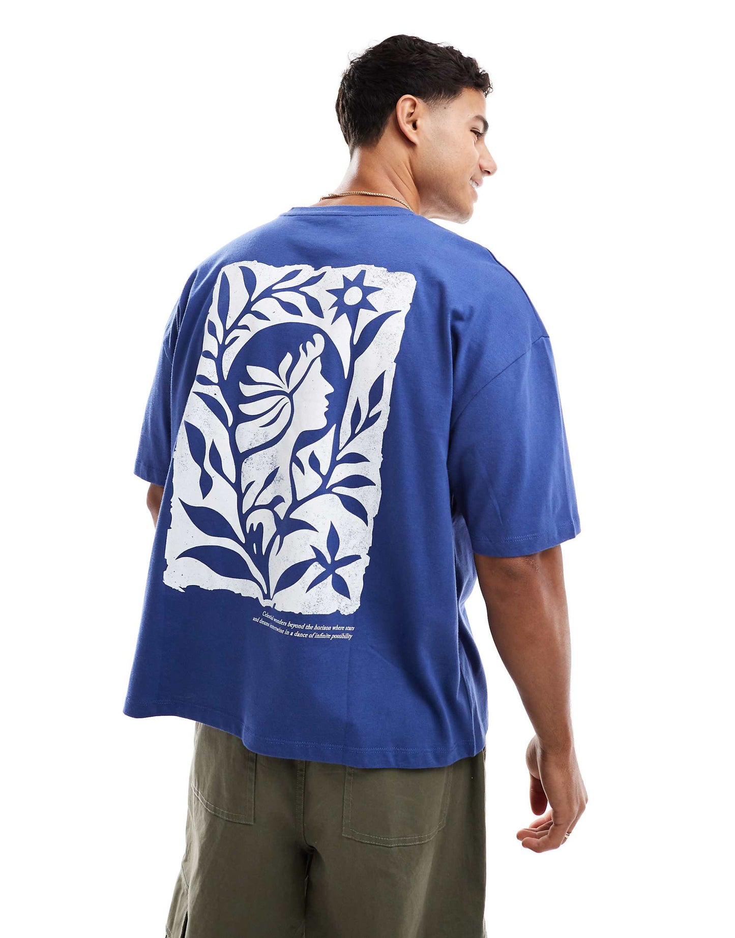 Boxy Oversized T-Shirt With Celestial Graphic