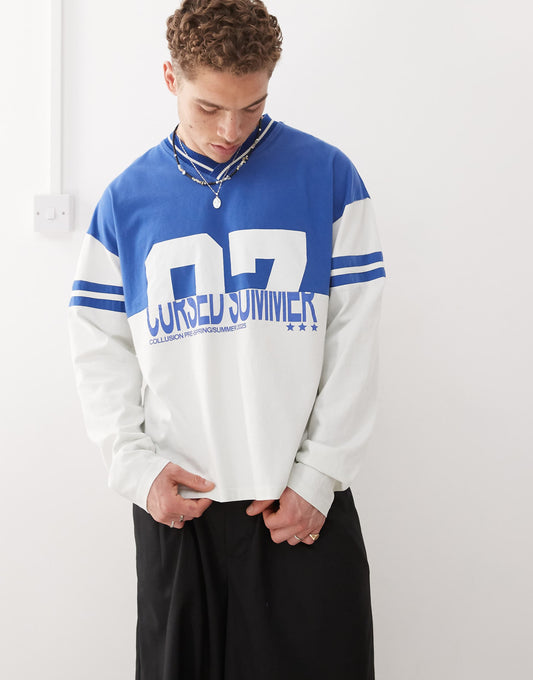 Long Sleeve Splice Football Top