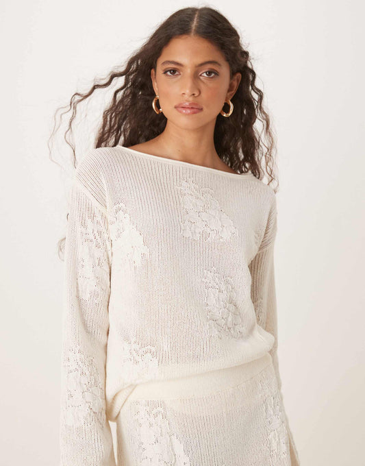 Lace Knit Slouchy Jumper