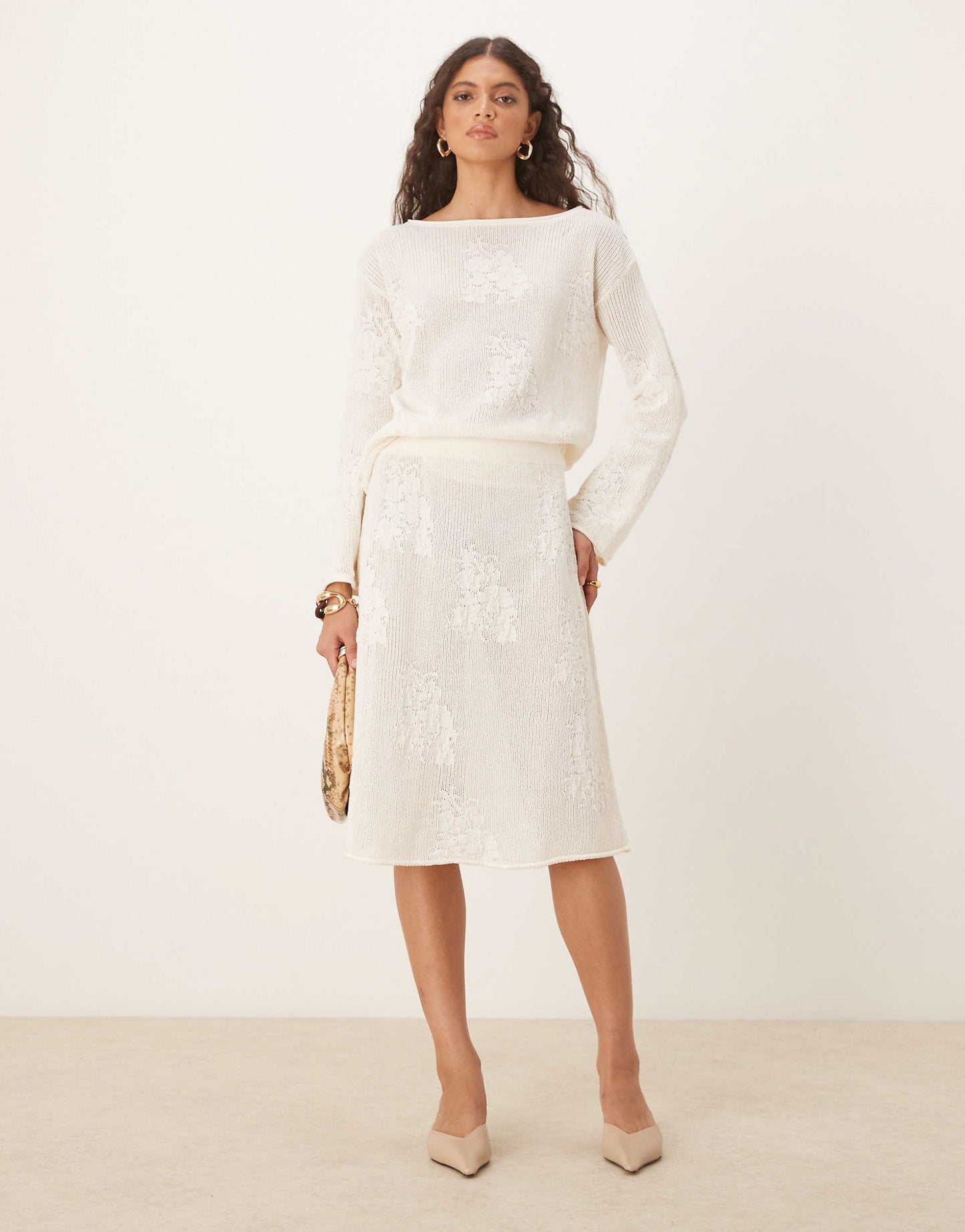 Lace Knit Slouchy Jumper