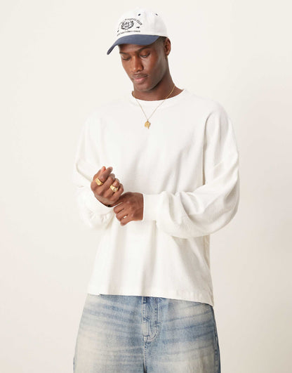 Extreme Oversized Textured Long Sleeve T-Shirt