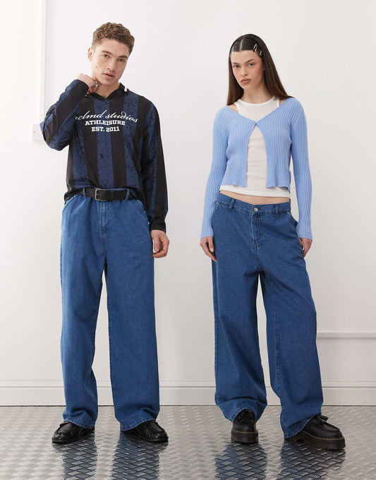 Unisex Relaxed Wide Leg Jeans