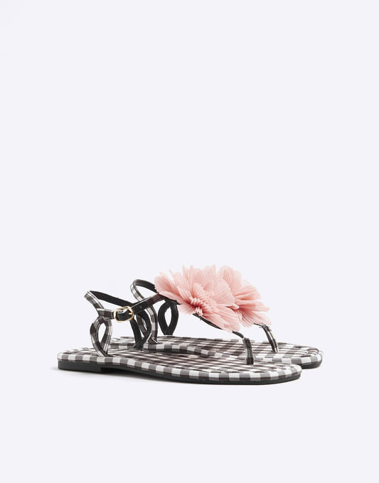 Flower Toe Thong Flat Sandals