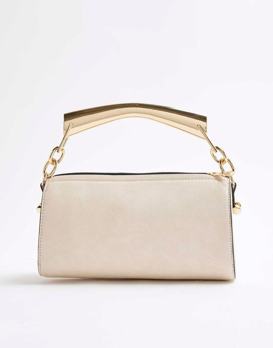 Metal Handle Shoulder Bag