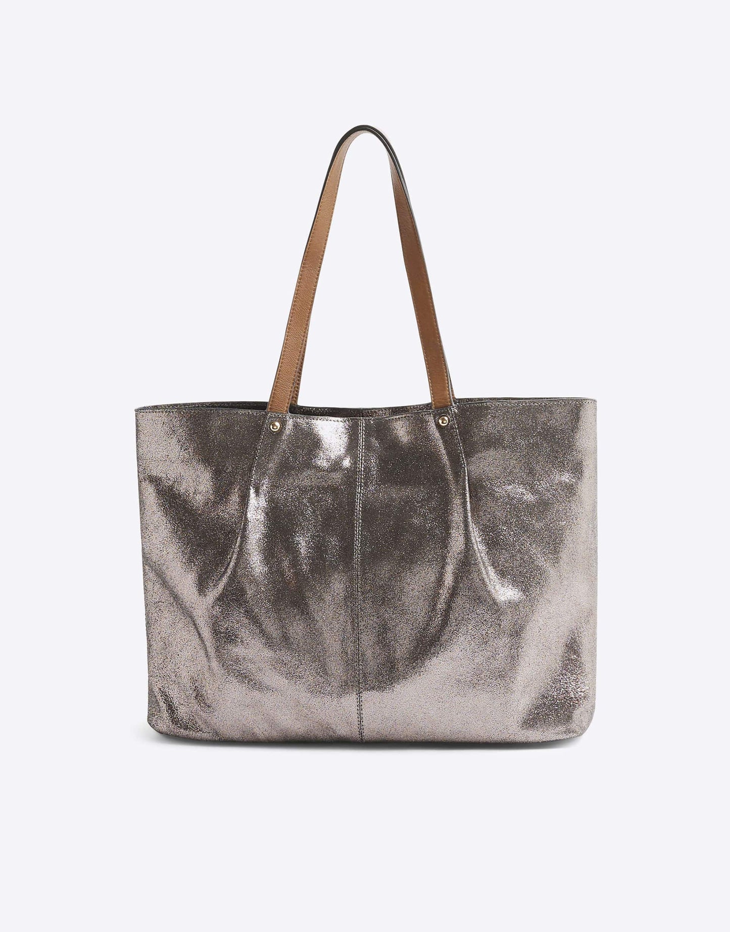 Leather Metallic Shopper Bag
