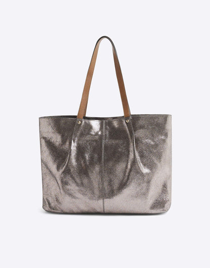 Leather Metallic Shopper Bag