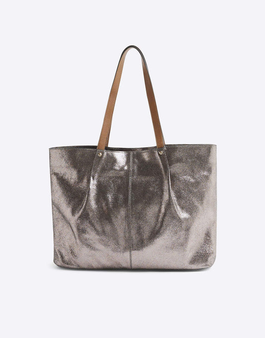 Leather Metallic Shopper Bag