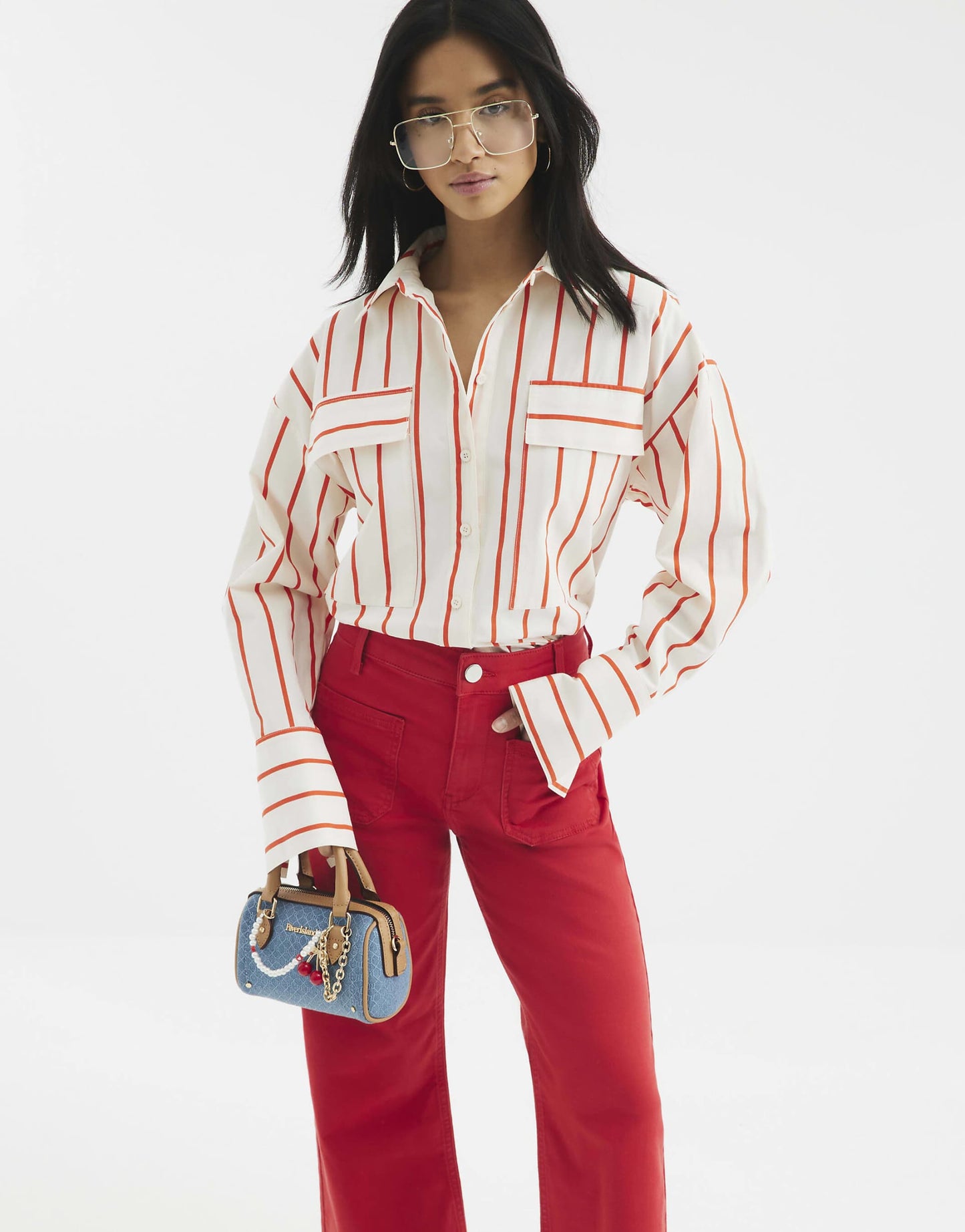 Petite Petite Pocket Front Wide Leg Jeans