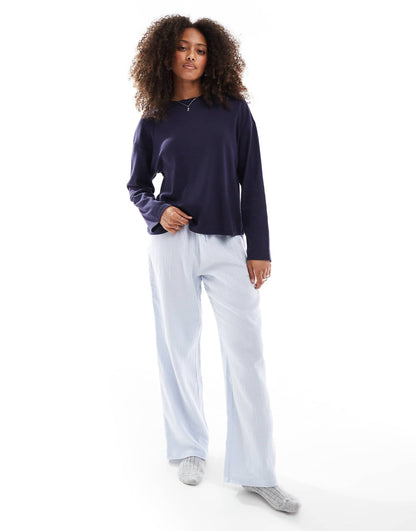 Pointelle Long Sleeve Top