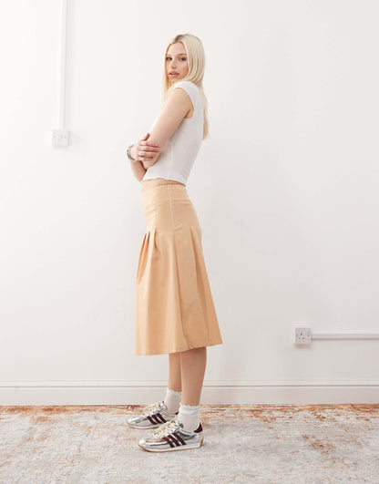 Midi Kilt Skirt