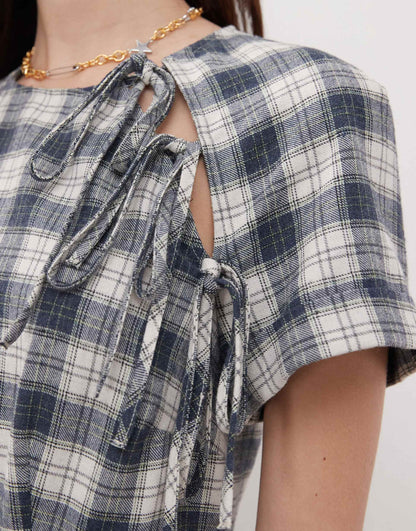 Midi Dress With Tie Front Detail