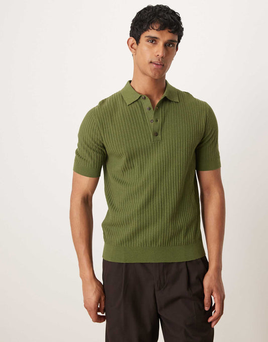 Ribbed Poloshirt