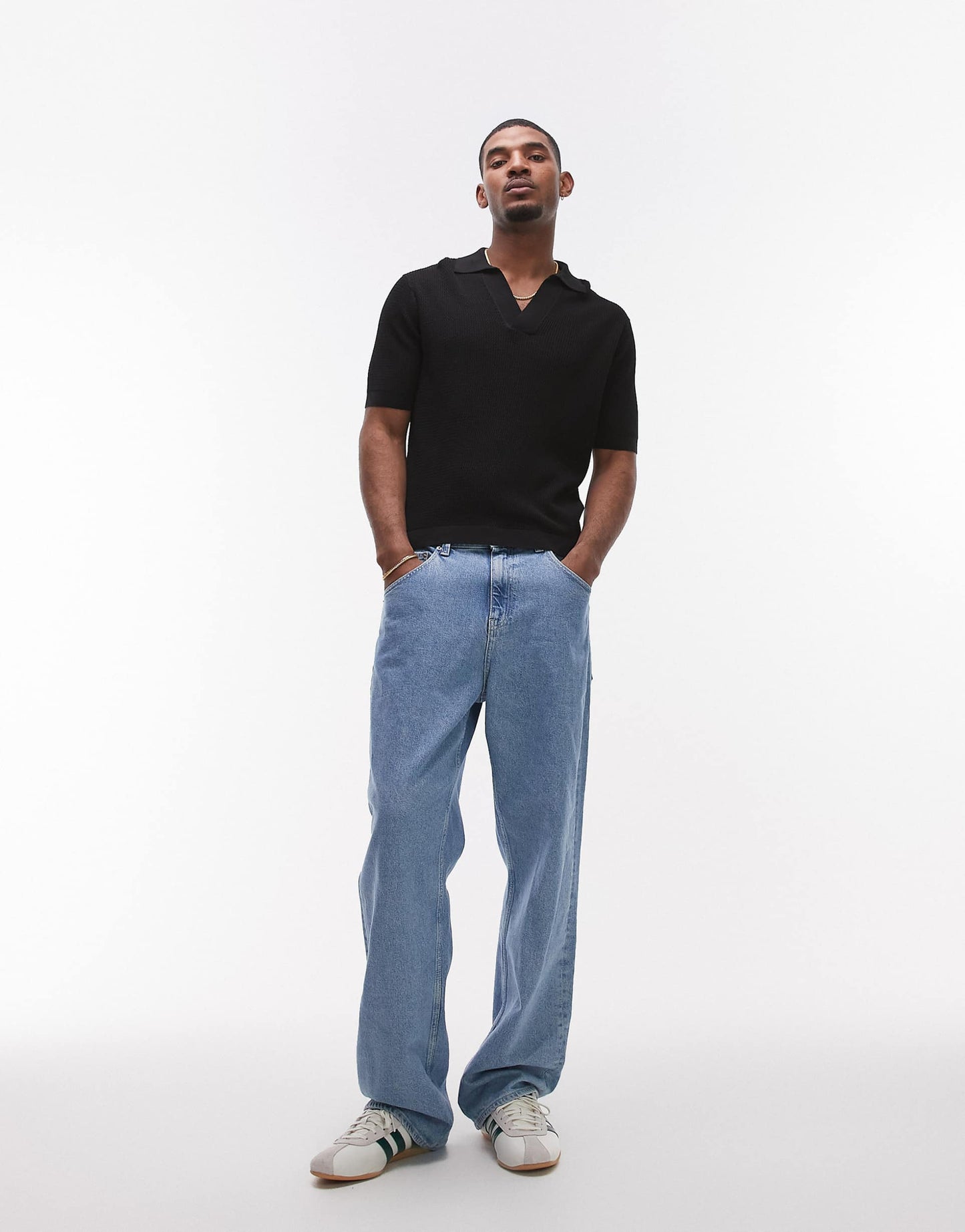 Revere Collar Knitted Poloshirt