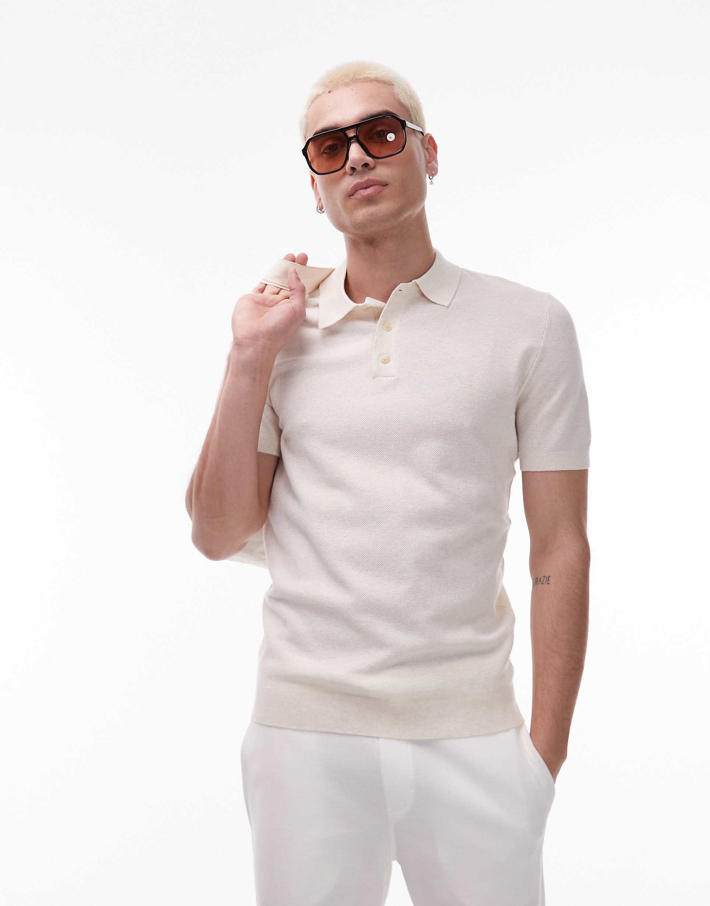 Knitted Collared Polo Shirt