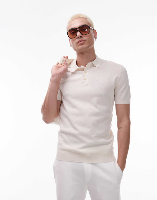 Knitted Collared Polo Shirt