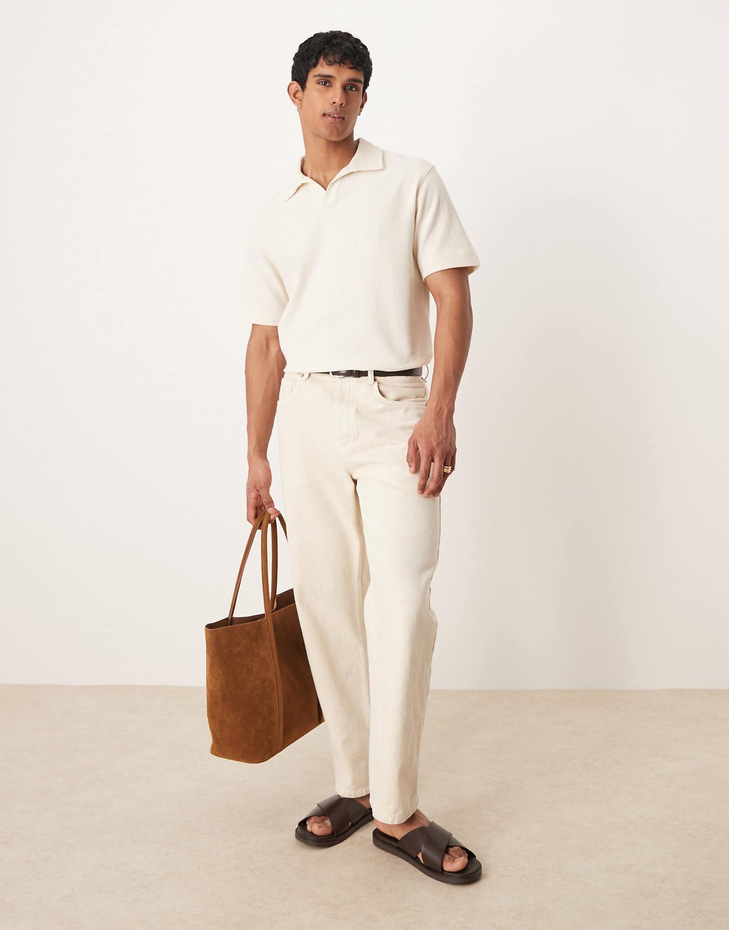 Knitted Open Collar Poloshirt