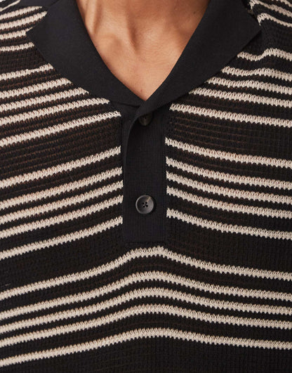 Stripe Crochet Poloshirt