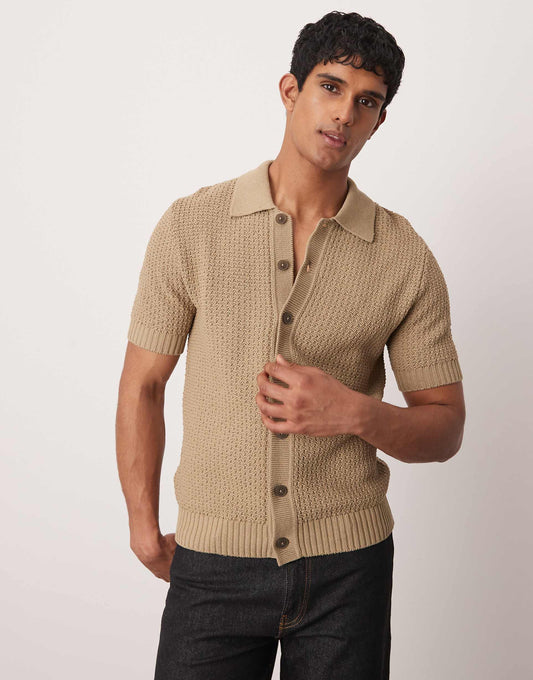 Button Through Knitted Shirt