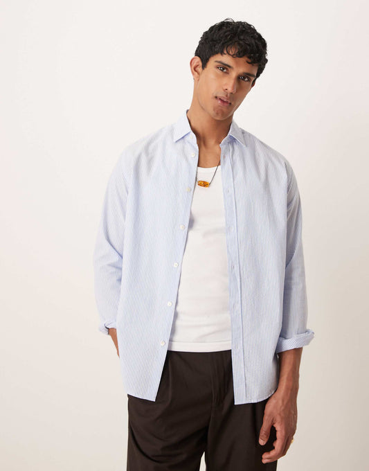 Seersucker Stripe Long Sleeve Shirt