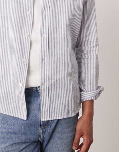 Smart Linen Striped Shirt