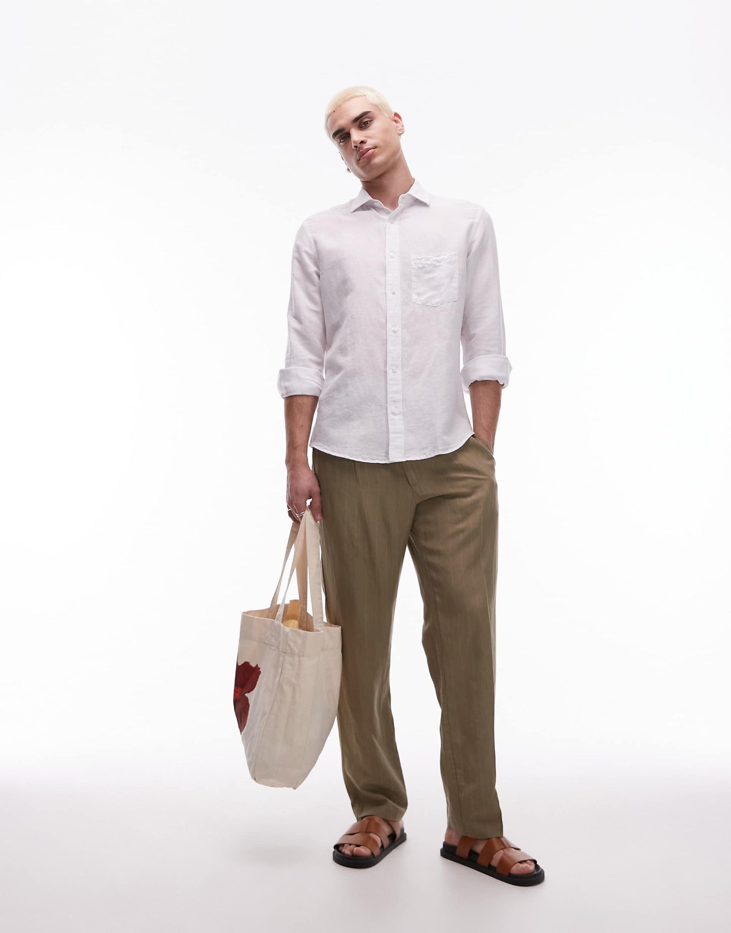 Linen Mix Long Sleeve Shirt