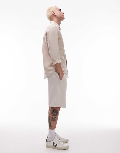 Linen Mix Long Sleeve Shirt