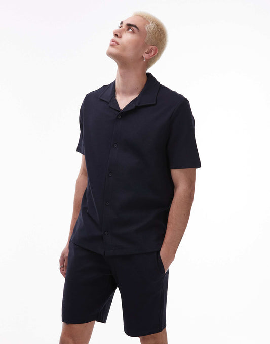 Cotton Waffle Short Sleeve Shirt