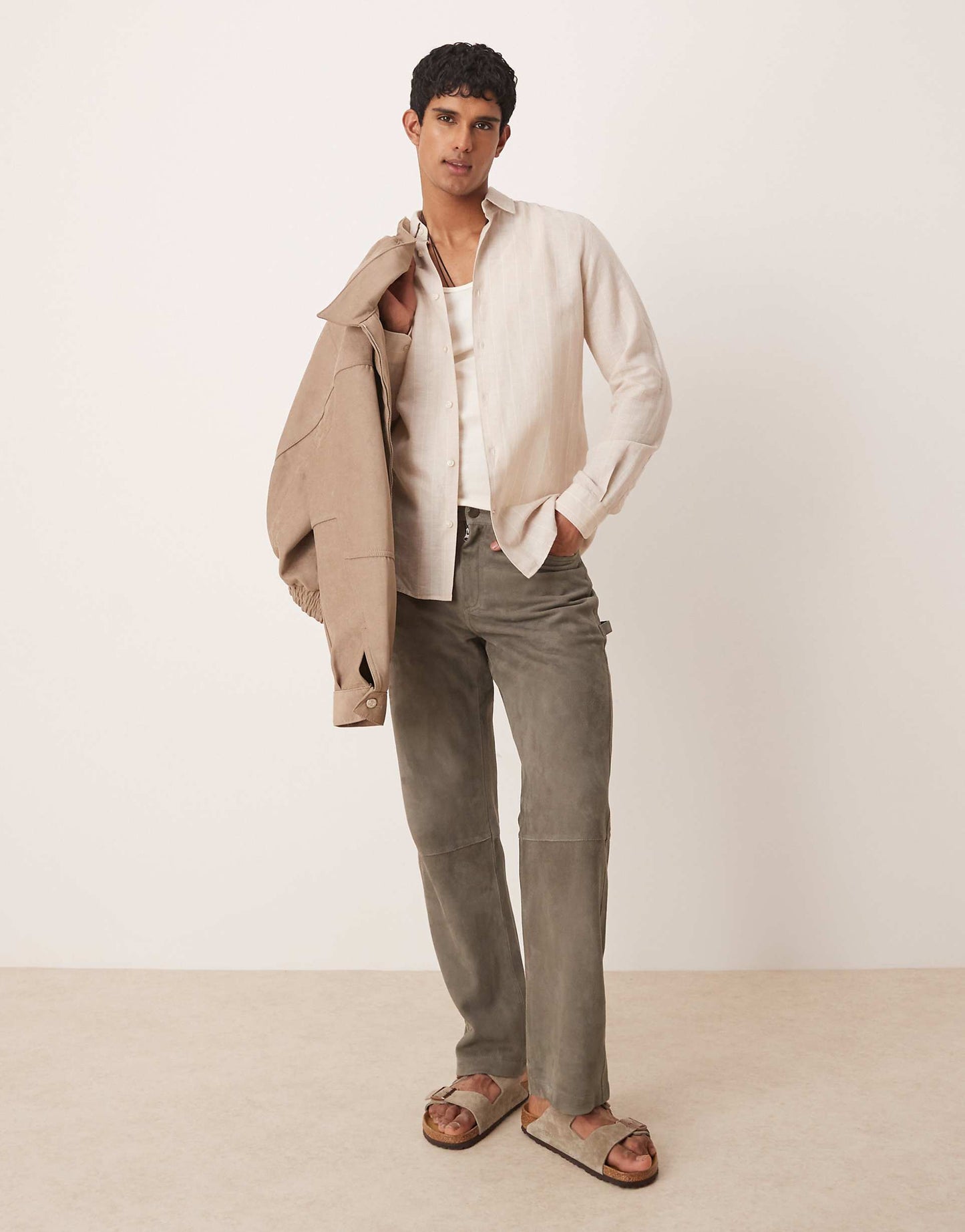Linen Mix Long Sleeve Shirt
