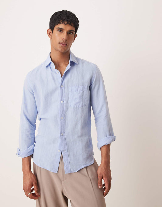 Linen Mix Long Sleeve Shirt