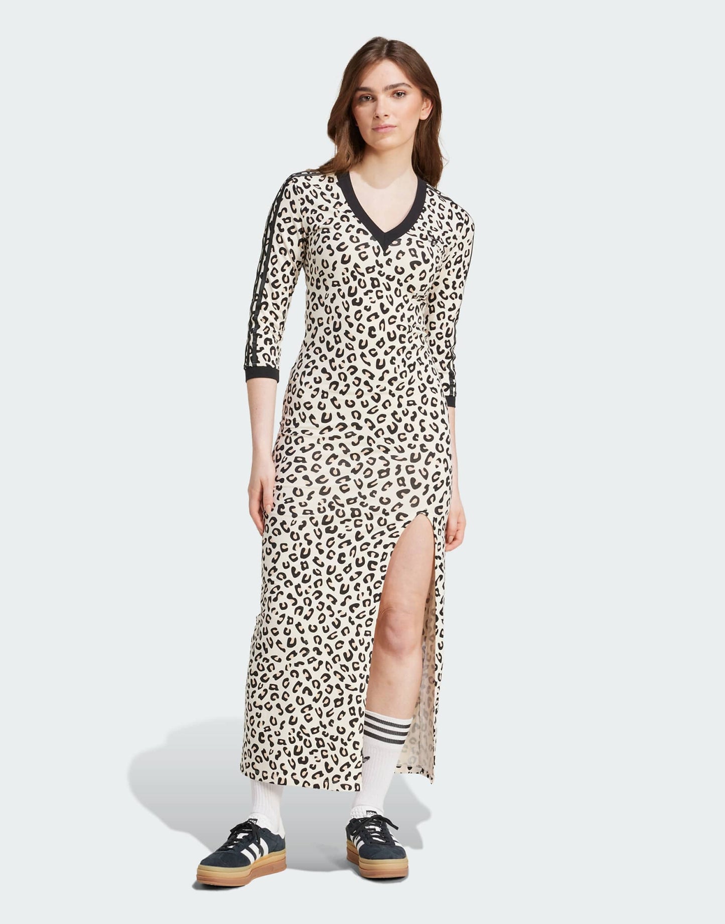 Leopard 3-Stripes Maxi Dress
