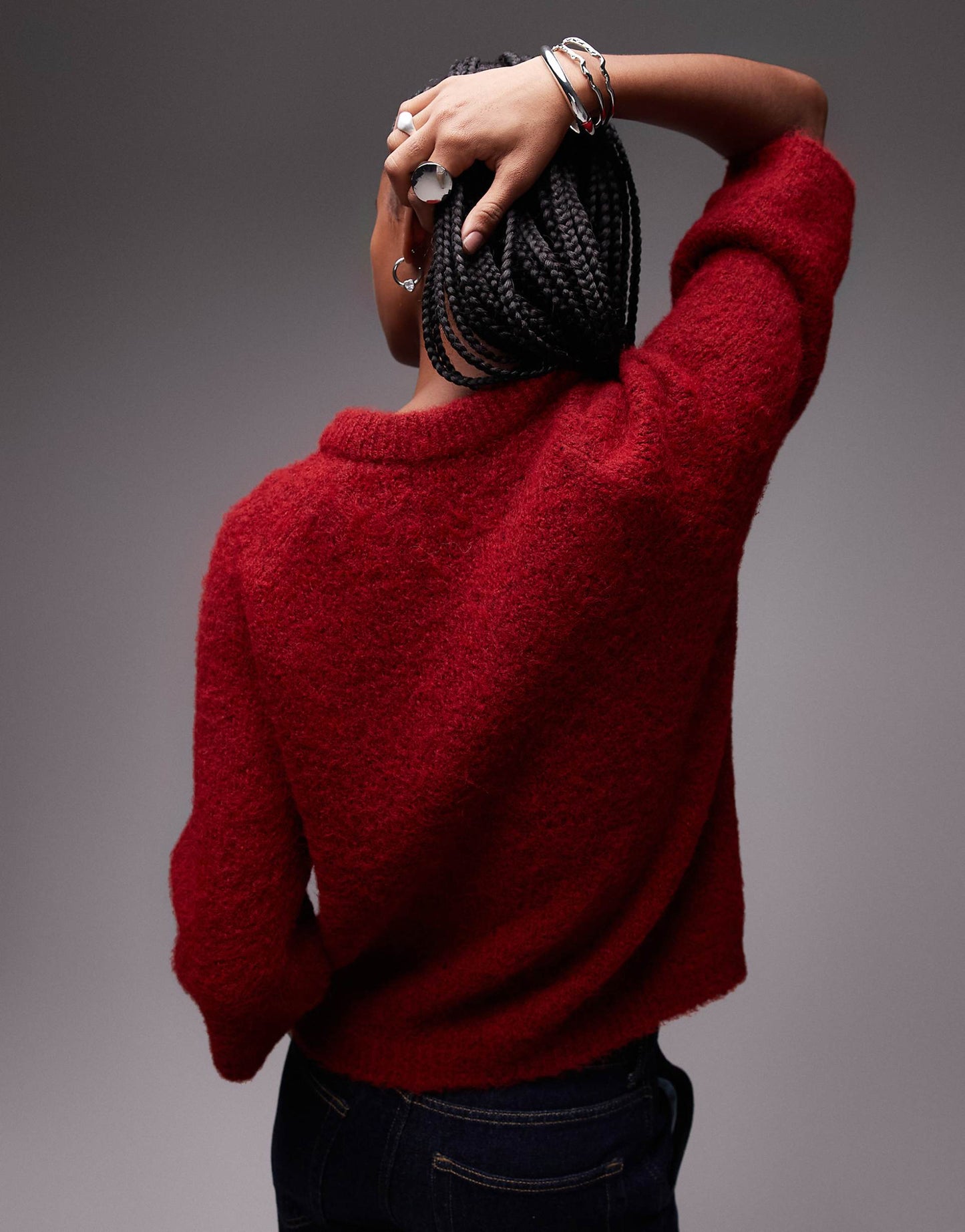 Wool Blend Half Sleeve Knitted Jumper